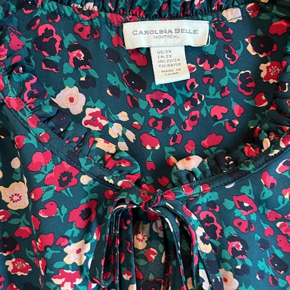 Carolina Belle Top Floral Blouse 2x - Picture 2 of 10